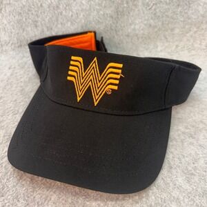 Flying W Design Mens Black Whataburger Visor Hat Embroidered Adjustable OSFA